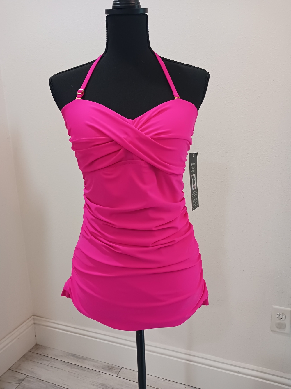 Pink Halter One-Piece Swimsuit